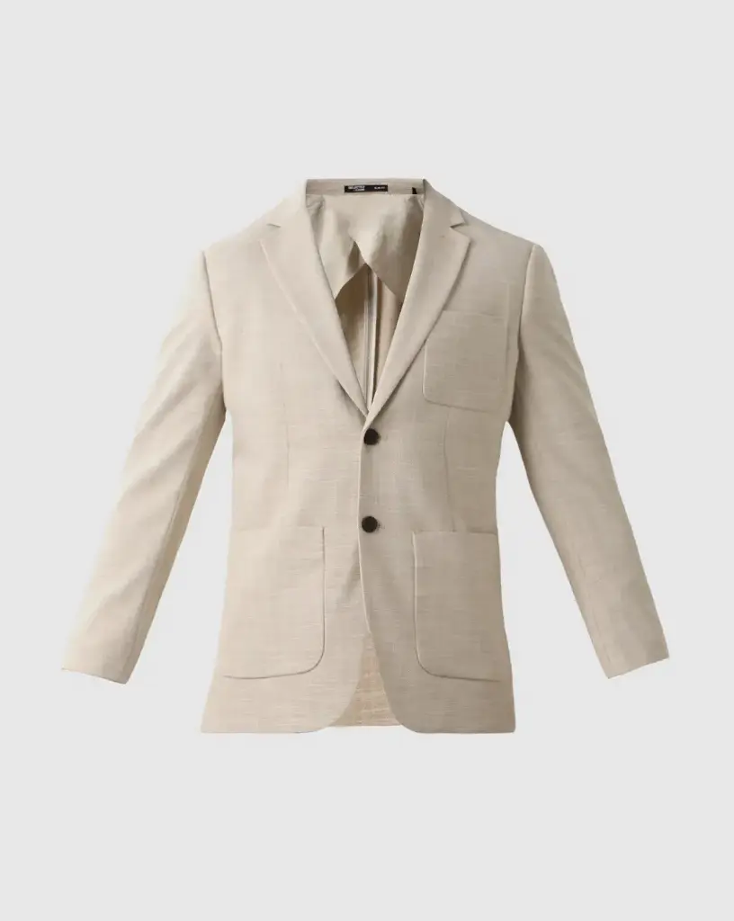米色系修身西裝外套